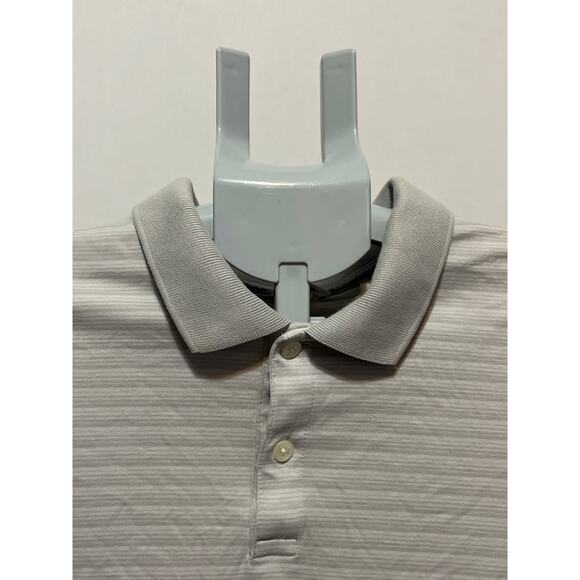 Calvin Klein Men’s Polo Shirt Gray Striped Short Sleeve Size L - Picture 2 of 8